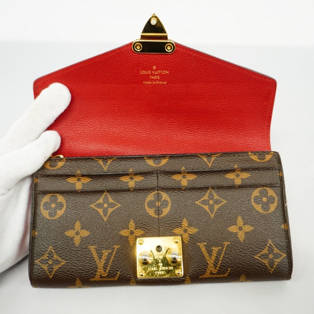 Louis Vuitton Long Wallet Monogram Portefeuille Pallas M58414 Brown Cerise La... - Picture 3 of 15